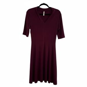 Modcloth Gilli Maroon Burgundy‎ Dress V-Neck Large